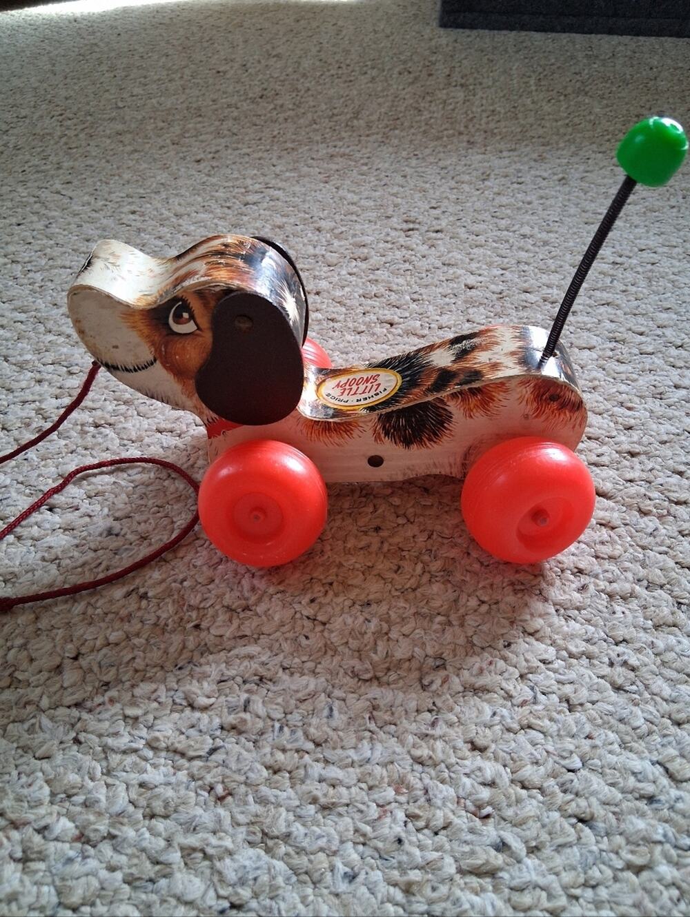 Fisher Price Vintage Little Snoopy Wooden Toy Dog 1965 #693